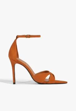 Discount Schutz Hilda Leaf Suede Sandal Brown