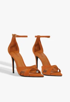 Discount Schutz Hilda Leaf Suede Sandal Brown