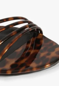 Clearance Schutz Inez Leather Flat Sandal Animal Print