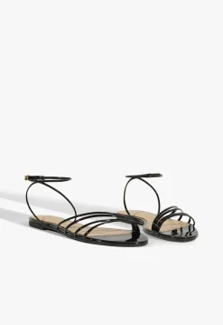 Fashion Schutz Inez Leather Flat Sandal Black