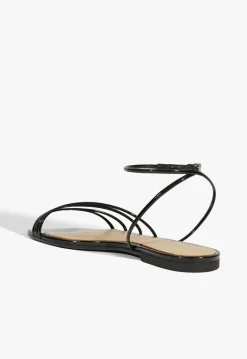 Fashion Schutz Inez Leather Flat Sandal Black