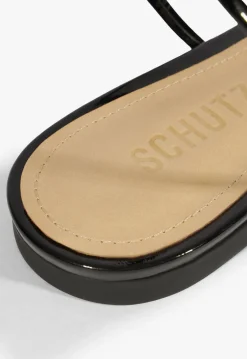 Fashion Schutz Inez Leather Flat Sandal Black
