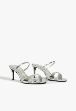 Online Schutz Jessica Mid Mule Metallic Sandal Silver
