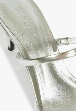Online Schutz Jessica Mid Mule Metallic Sandal Silver