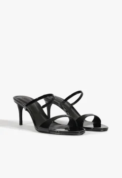 Clearance Schutz Jessica Mid Mule Patent Sandal Black