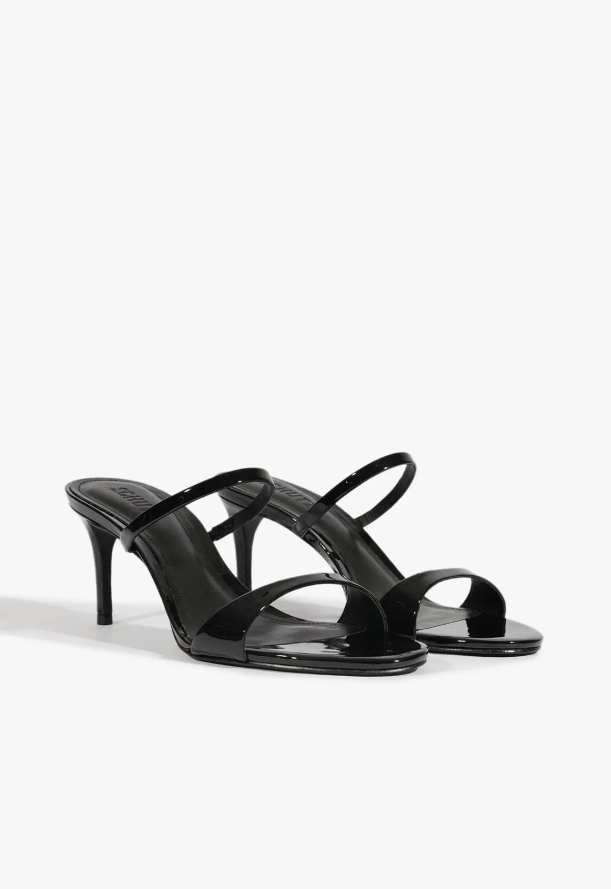 Clearance Schutz Jessica Mid Mule Patent Sandal Black