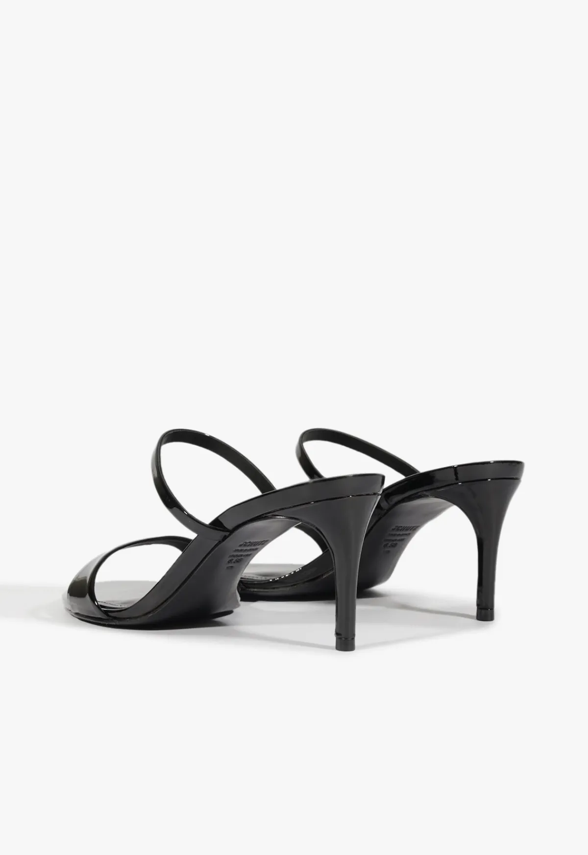 Clearance Schutz Jessica Mid Mule Patent Sandal Black