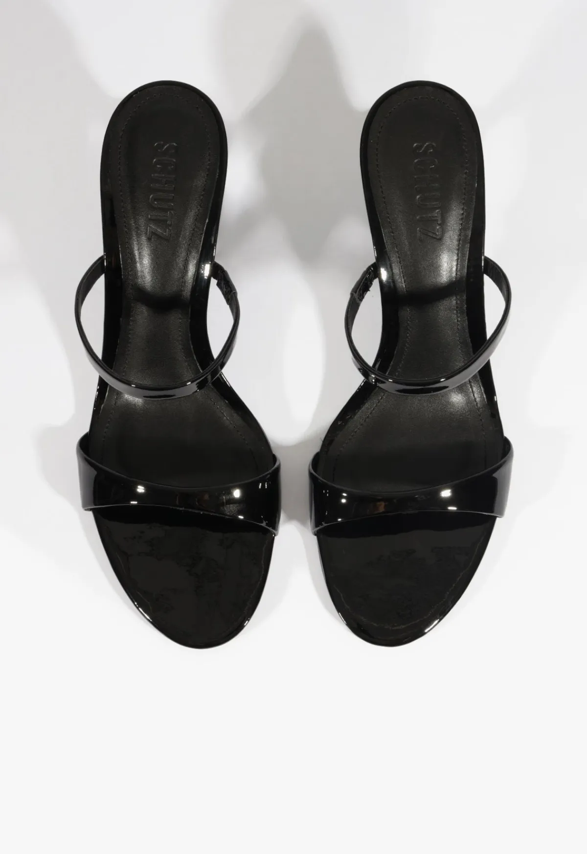 Clearance Schutz Jessica Mid Mule Patent Sandal Black