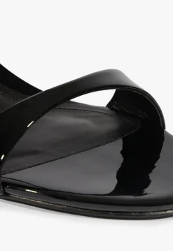 Clearance Schutz Jessica Mid Mule Patent Sandal Black