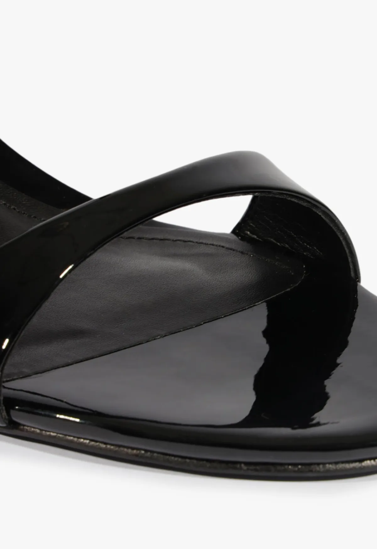 Clearance Schutz Jessica Mid Mule Patent Sandal Black