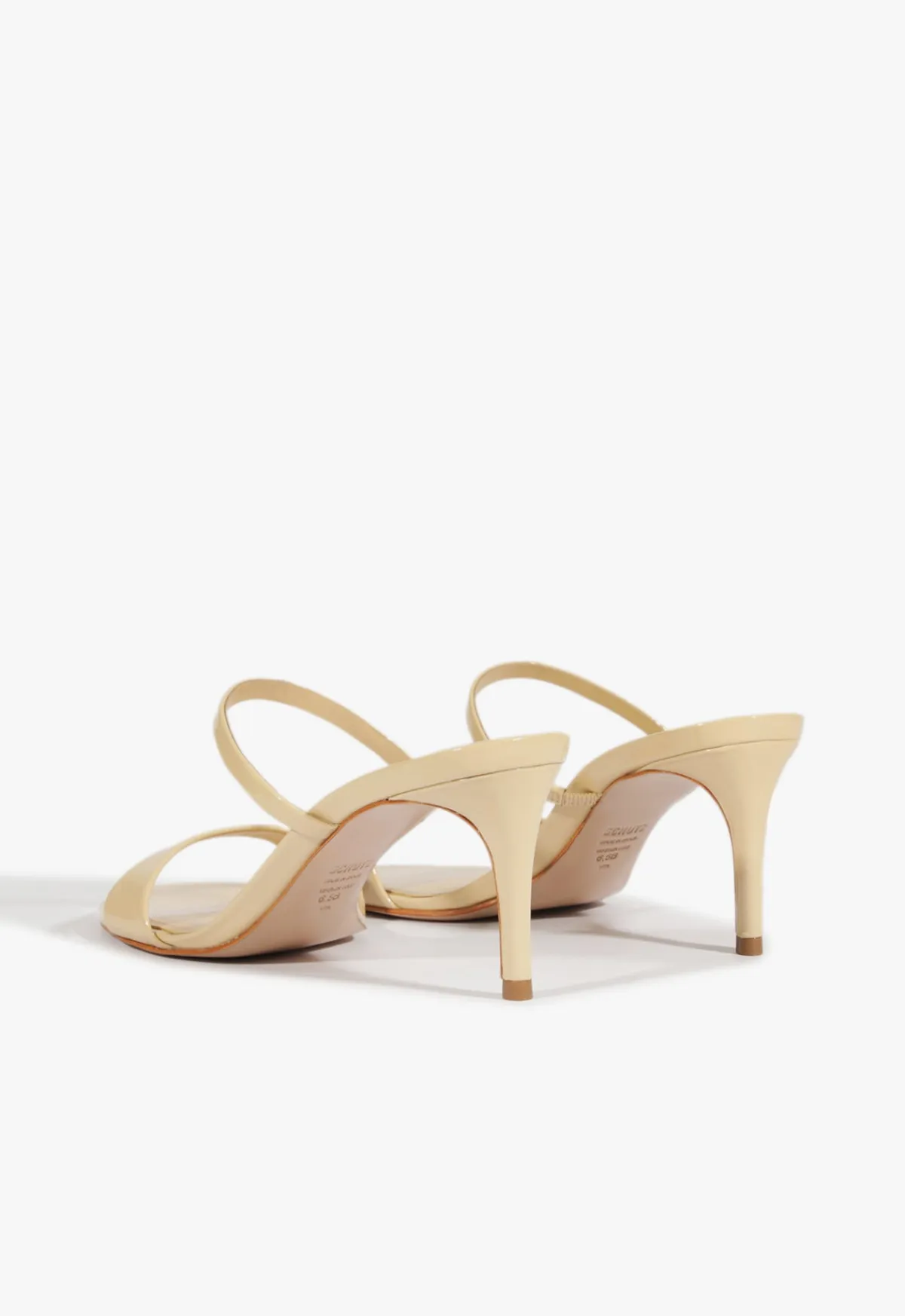 Discount Schutz Jessica Mid Mule Patent Sandal Beige