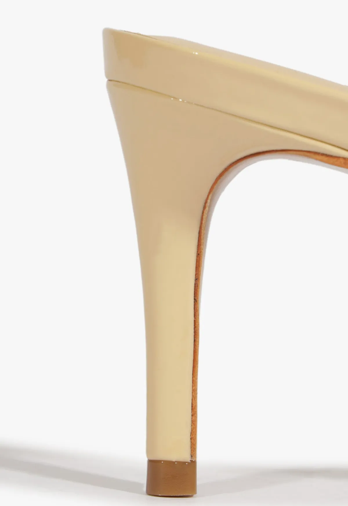 Discount Schutz Jessica Mid Mule Patent Sandal Beige