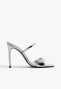 New Schutz Jessica Mule Metallic Sandal Silver