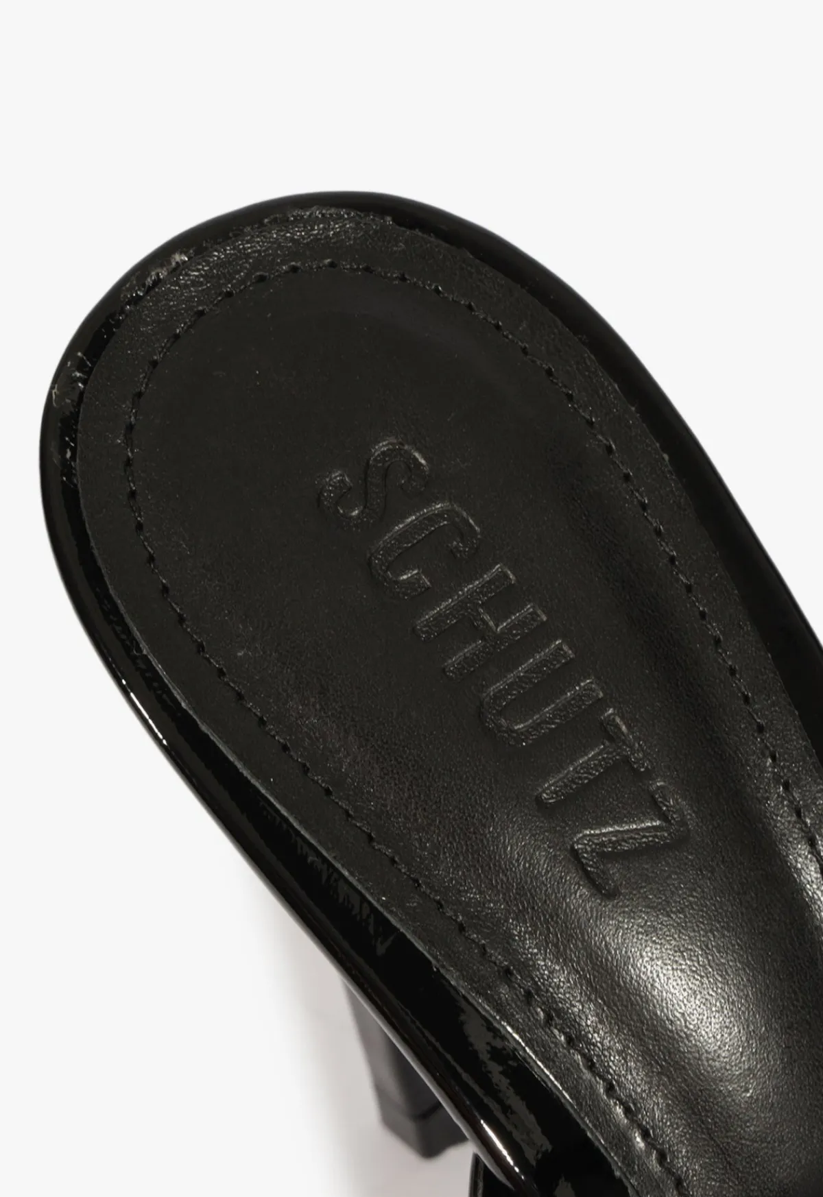 Online Schutz Jessica Mule Patent Sandal Black