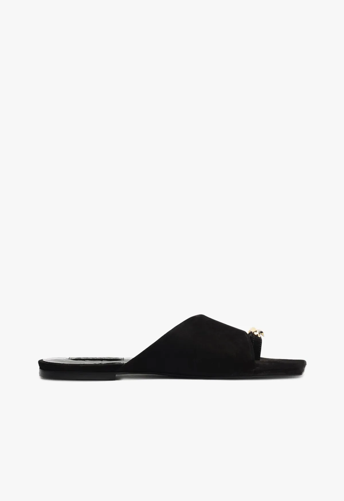 Online Schutz Jodie Leather Flat Sandal Black