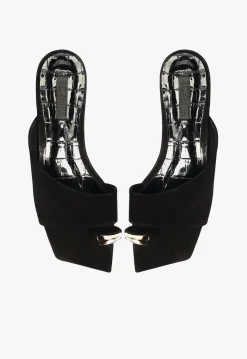 Online Schutz Jodie Leather Flat Sandal Black