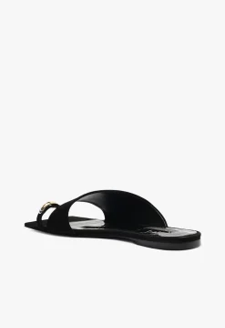 Online Schutz Jodie Leather Flat Sandal Black