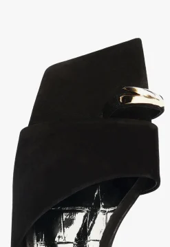 Online Schutz Jodie Leather Flat Sandal Black