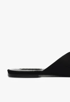 Online Schutz Jodie Leather Flat Sandal Black