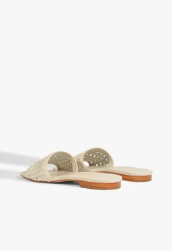 Sale Schutz Juliet White Leather Flat Sandal Off White
