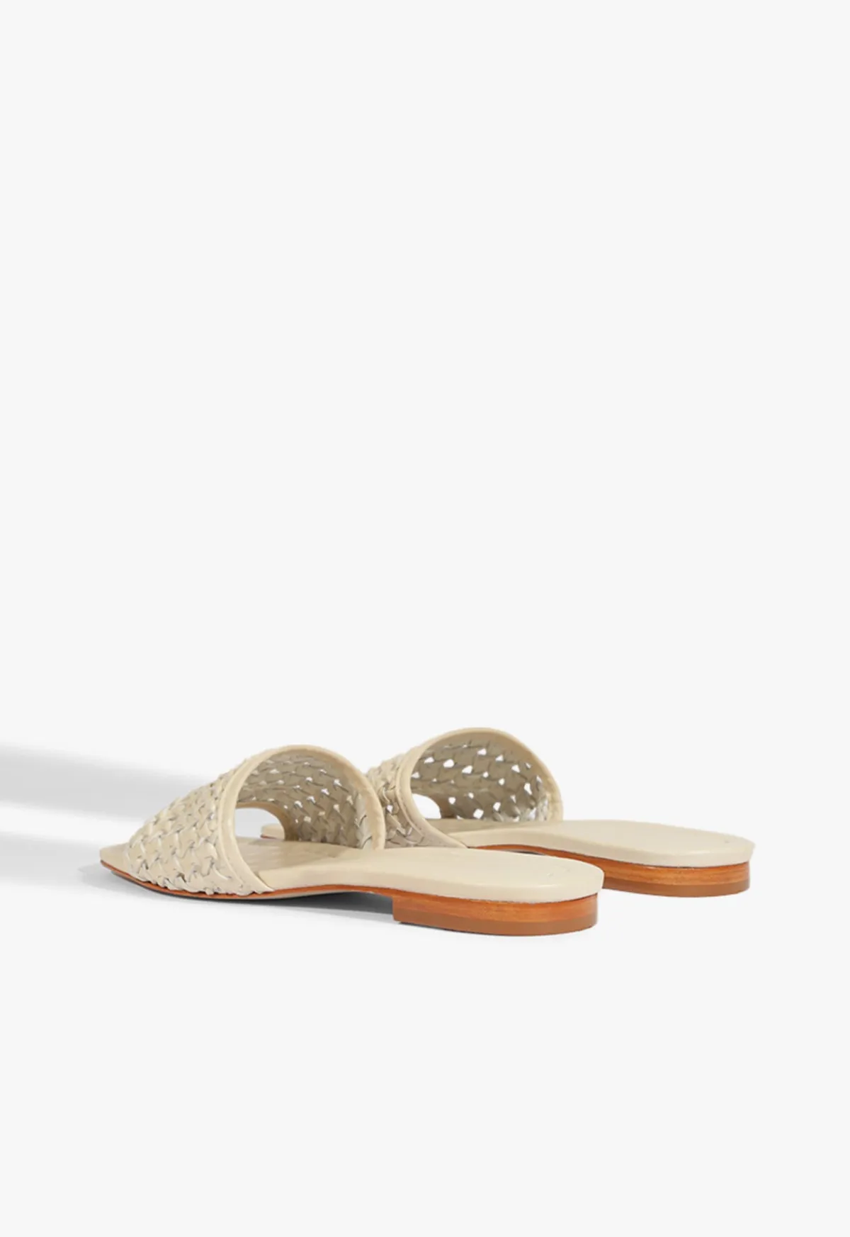 Sale Schutz Juliet White Leather Flat Sandal Off White