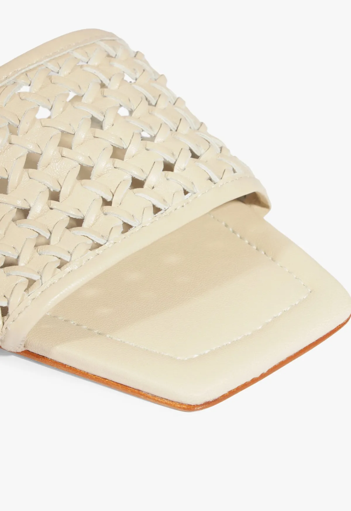 Sale Schutz Juliet White Leather Flat Sandal Off White