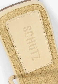 Sale Schutz Kaya Leather Flat Sandal Beige