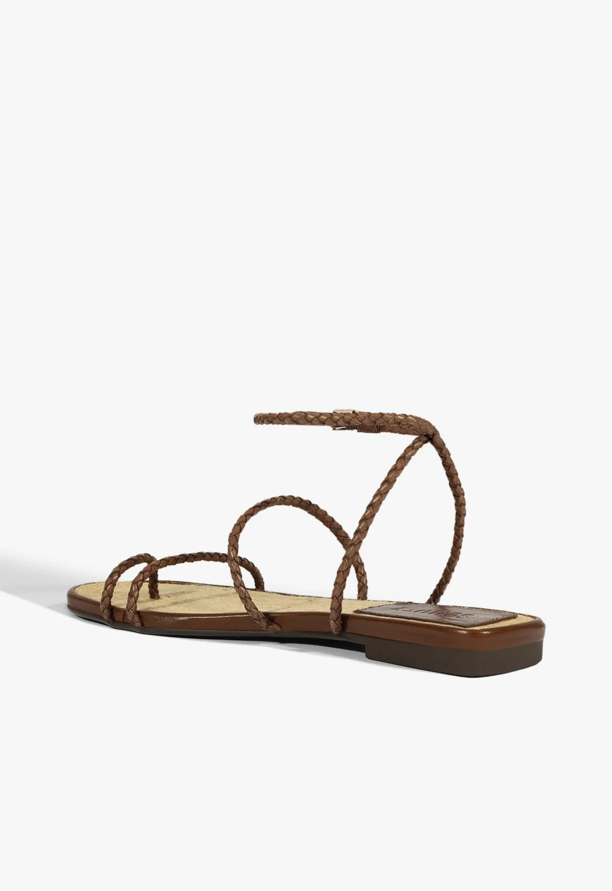 Sale Schutz Kaya Leather Flat Sandal Brown