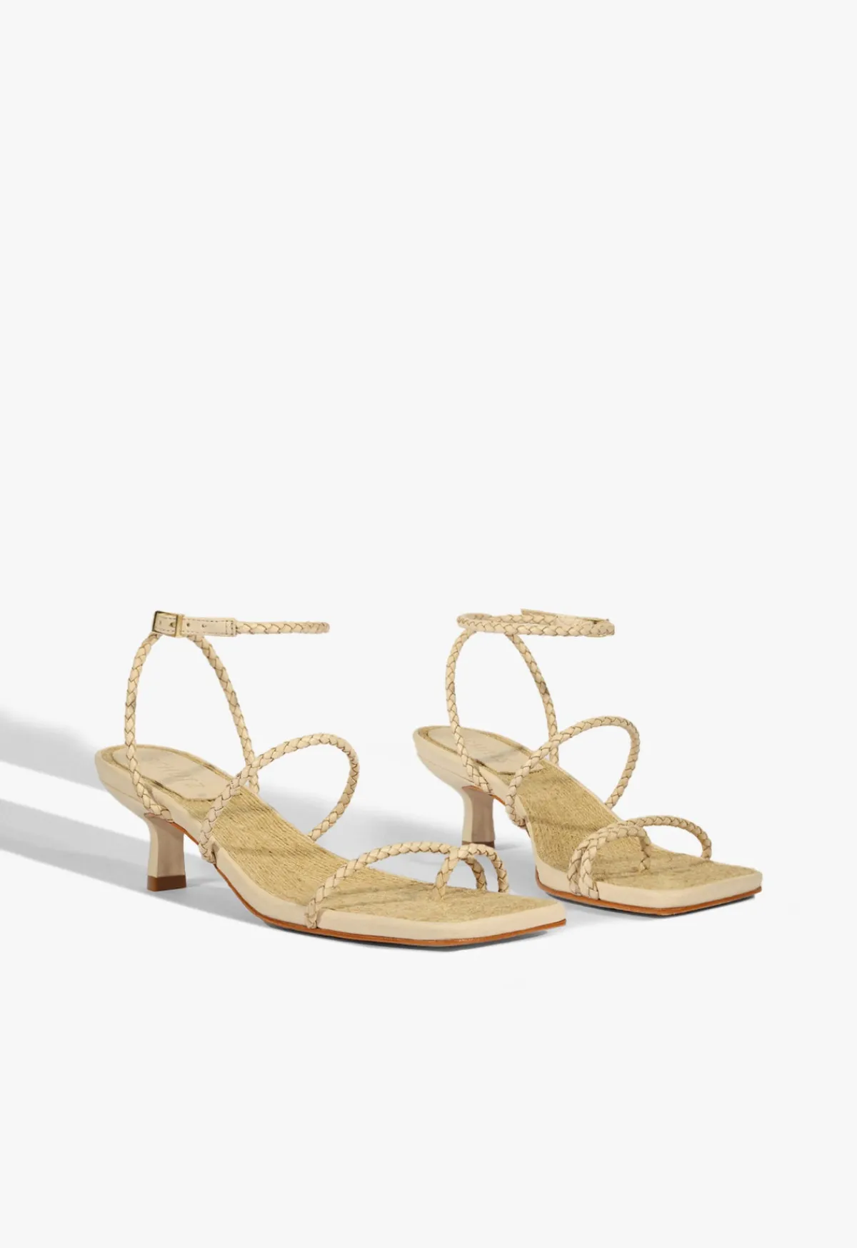 Discount Schutz Kaya Straw Mid Sandal Beige