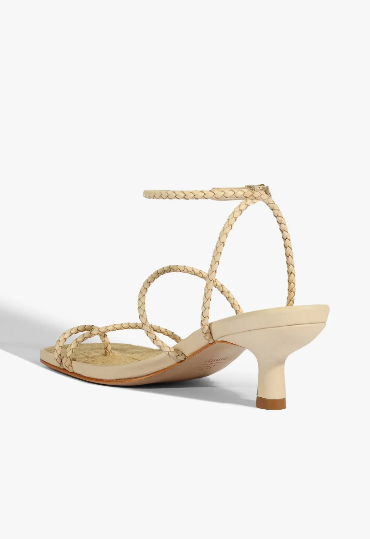 Discount Schutz Kaya Straw Mid Sandal Beige