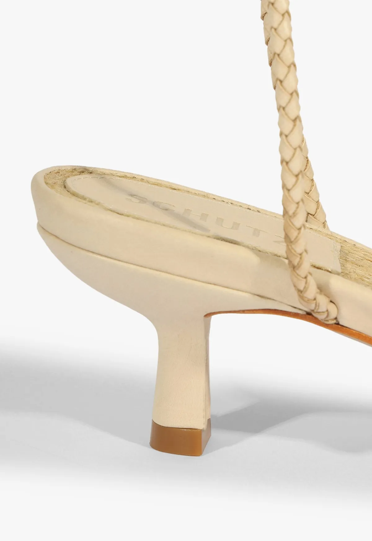 Discount Schutz Kaya Straw Mid Sandal Beige