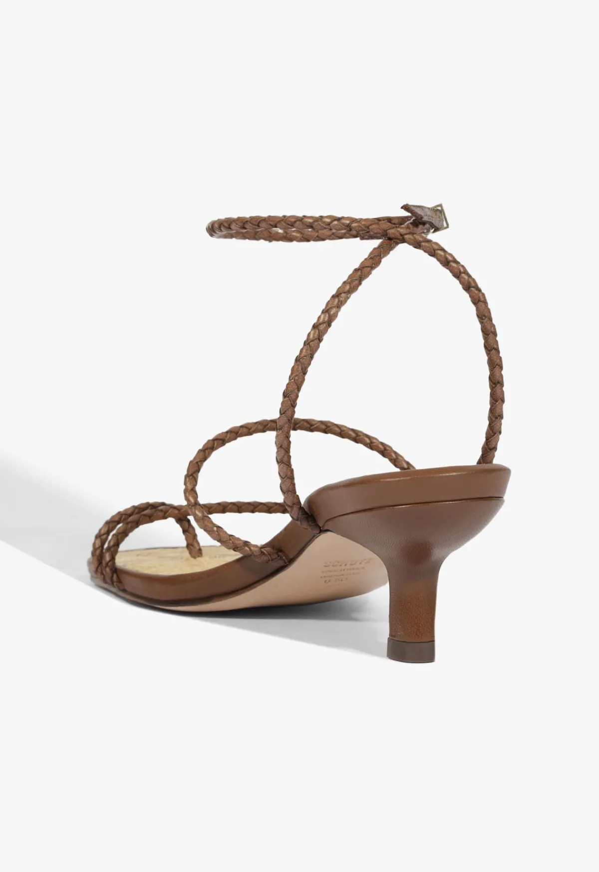 Discount Schutz Kaya Straw Mid Sandal Brown