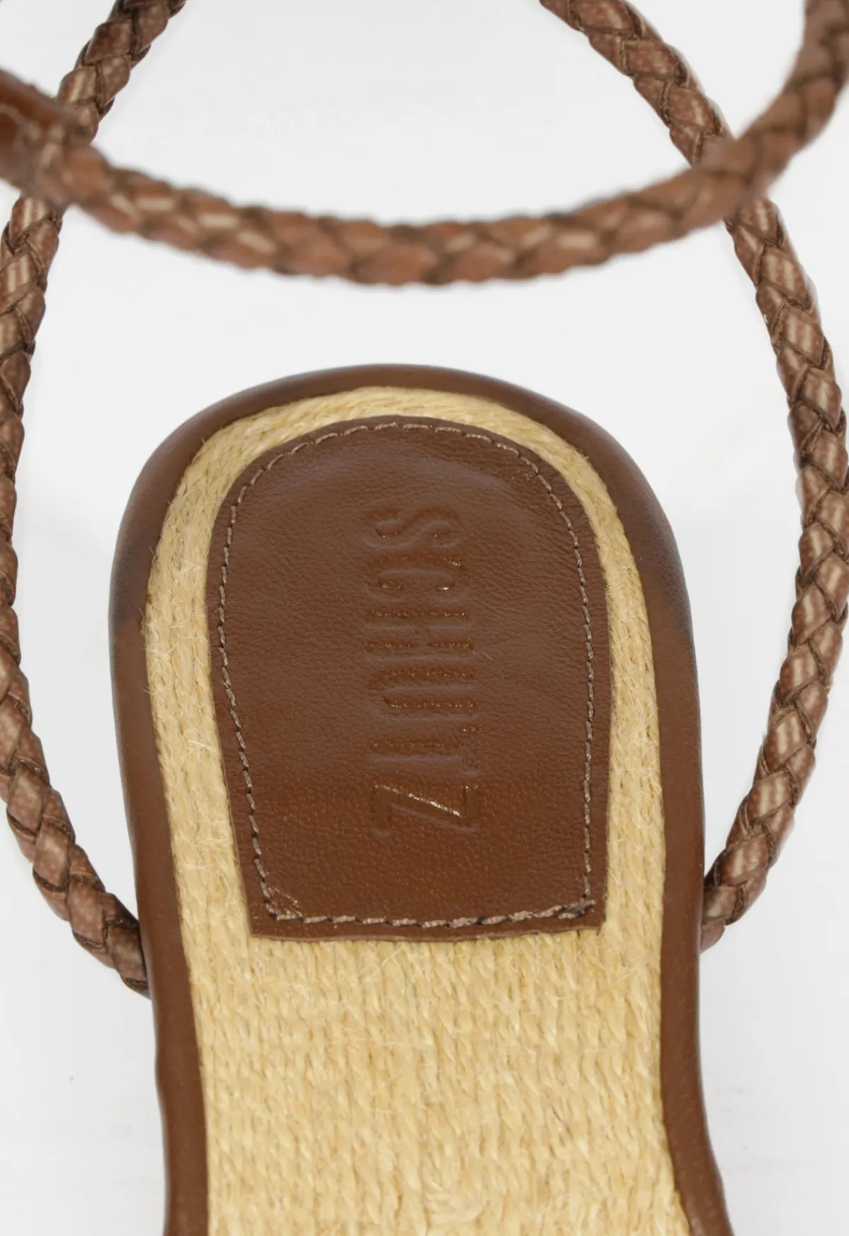 Discount Schutz Kaya Straw Mid Sandal Brown