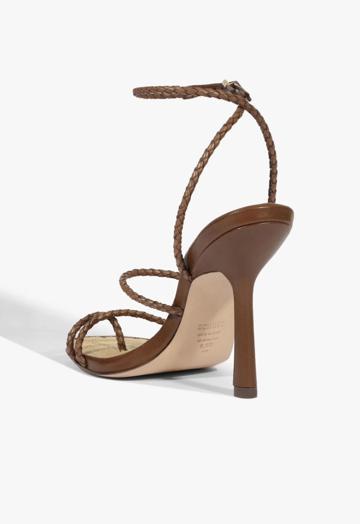 Sale Schutz Kaya Straw Sandal Brown