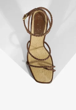 Sale Schutz Kaya Straw Sandal Brown