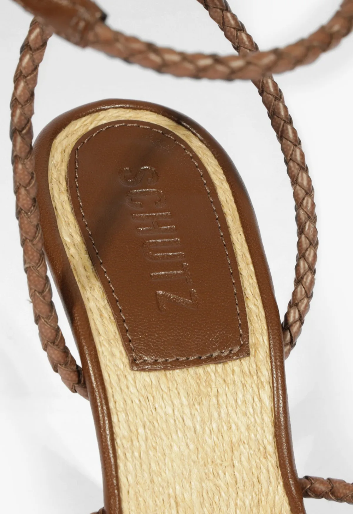 Sale Schutz Kaya Straw Sandal Brown