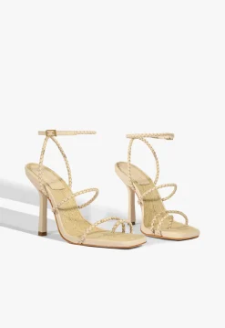 Clearance Schutz Kaya Straw Sandal Off White