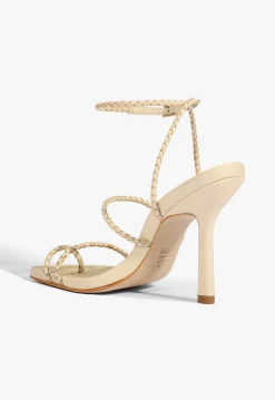 Clearance Schutz Kaya Straw Sandal Off White