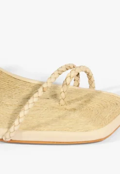 Clearance Schutz Kaya Straw Sandal Off White