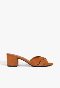 Discount Schutz Keefa Block Mule Suede Sandal Brown