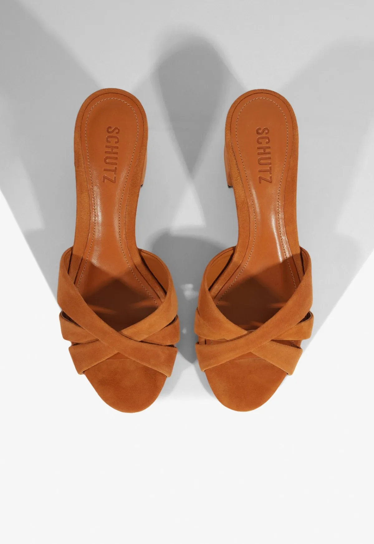 Discount Schutz Keefa Block Mule Suede Sandal Brown