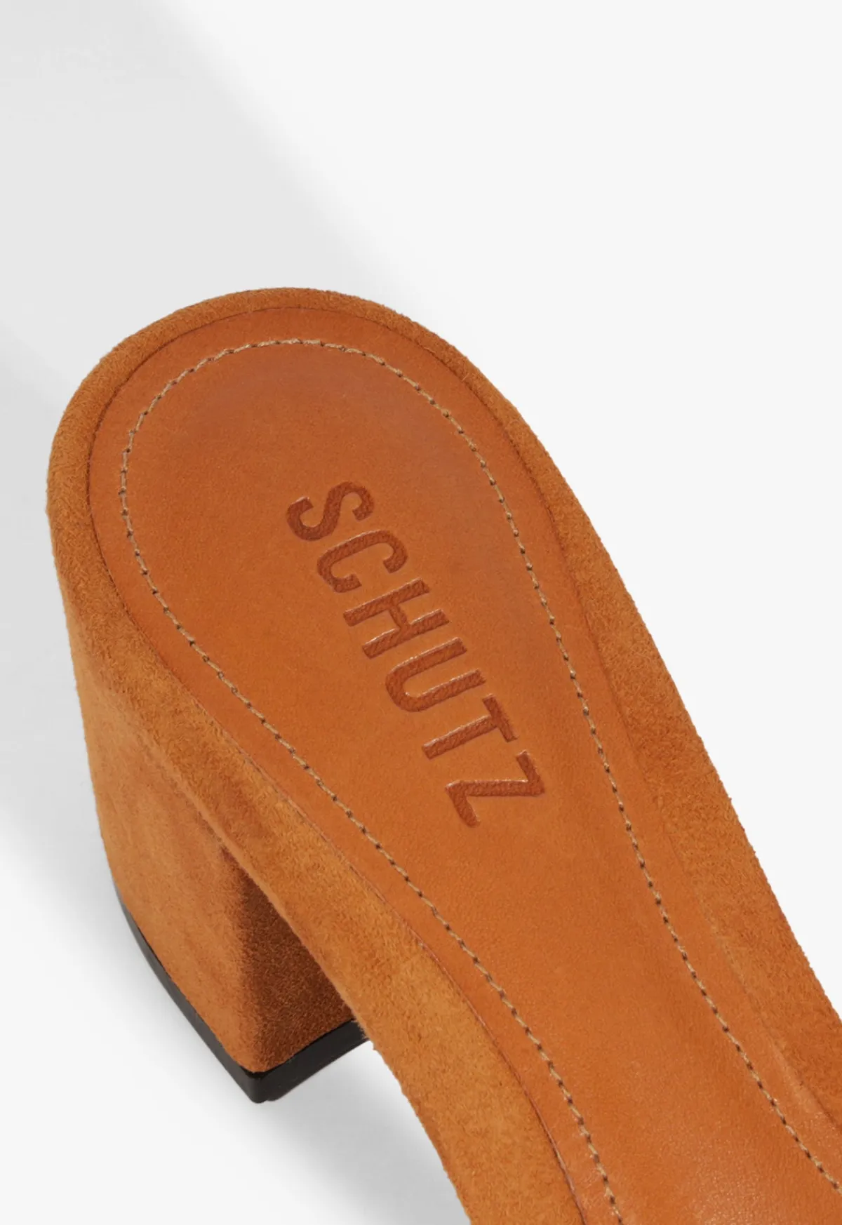 Discount Schutz Keefa Block Mule Suede Sandal Brown