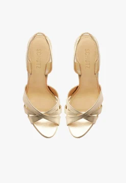 Hot Schutz Keefa Sling Metallic Leather Sandal Gold