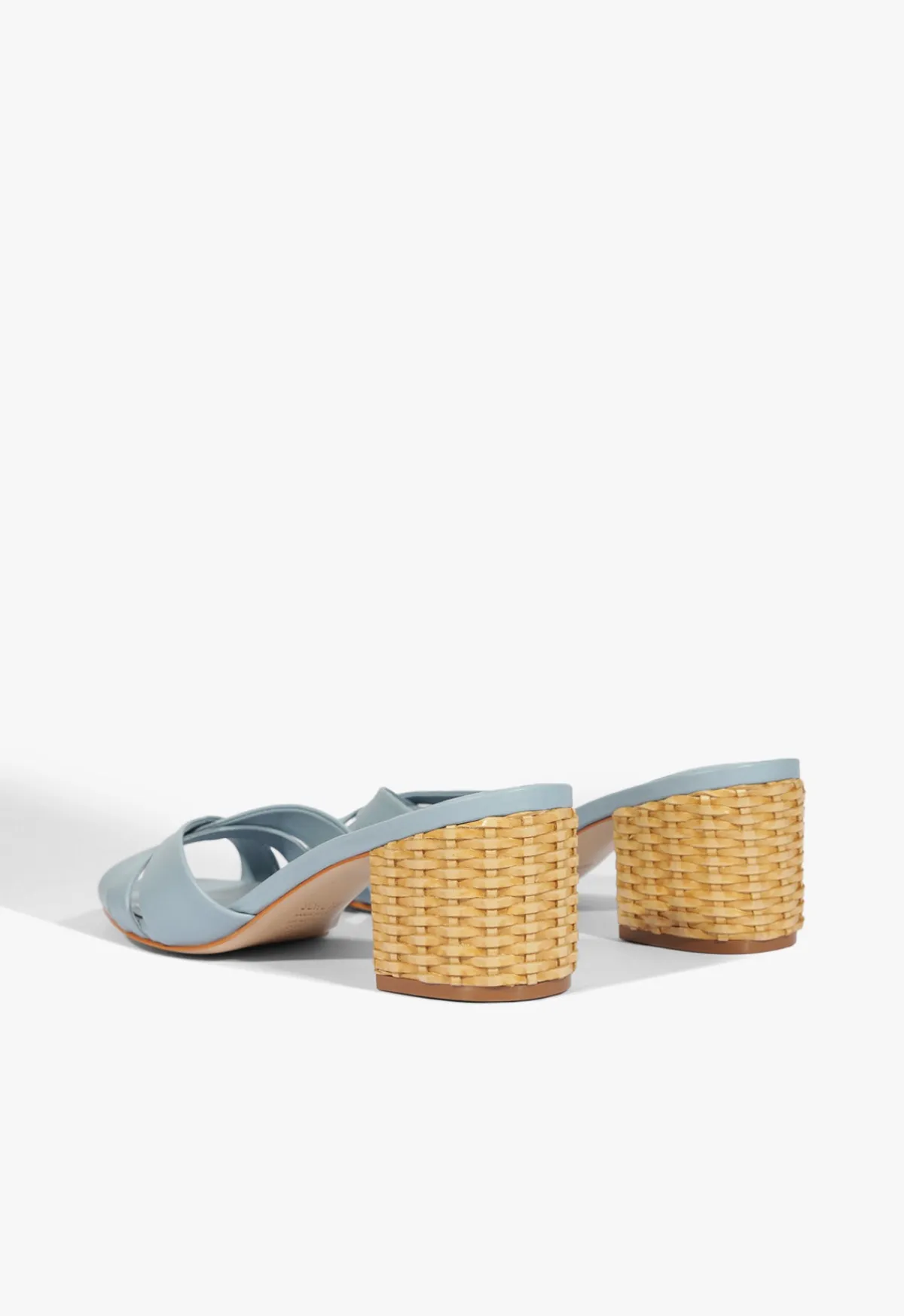 Fashion Schutz Keefa Straw Mule Sandal Sky Blue