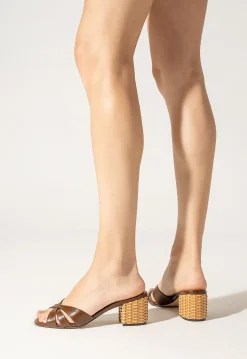 Fashion Schutz Keefa Straw Mule Sandal Sky Blue