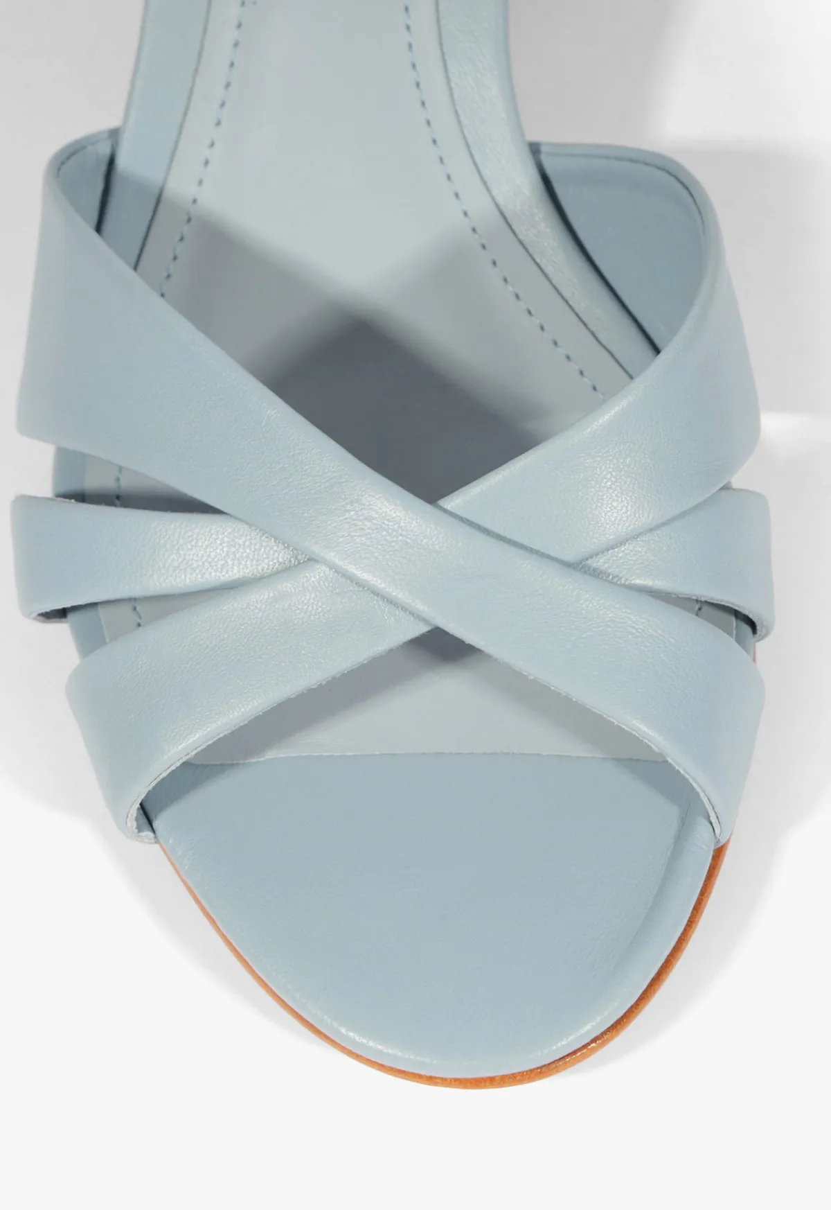 Fashion Schutz Keefa Straw Mule Sandal Sky Blue