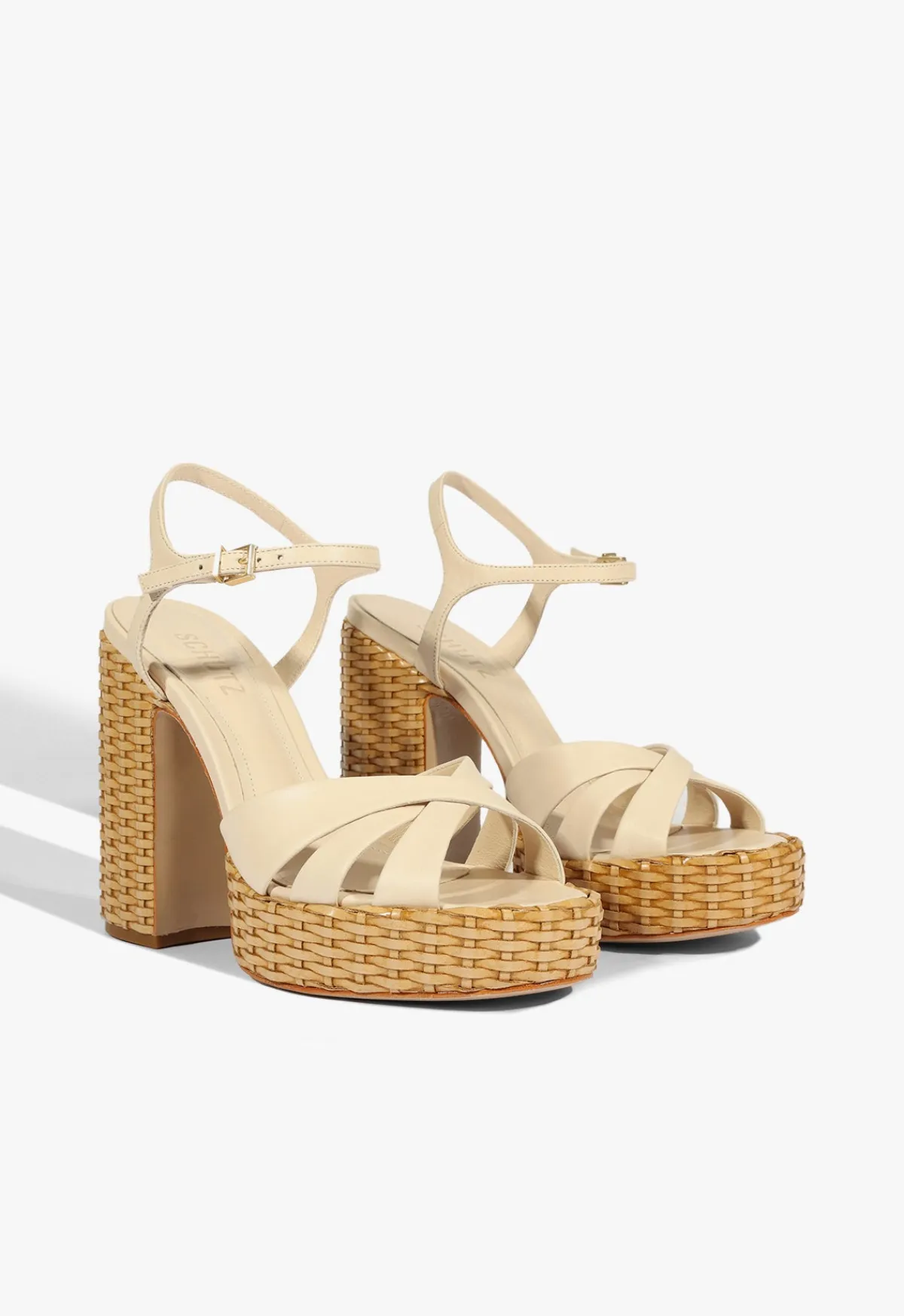 Online Schutz Keefa Straw Sandal Beige