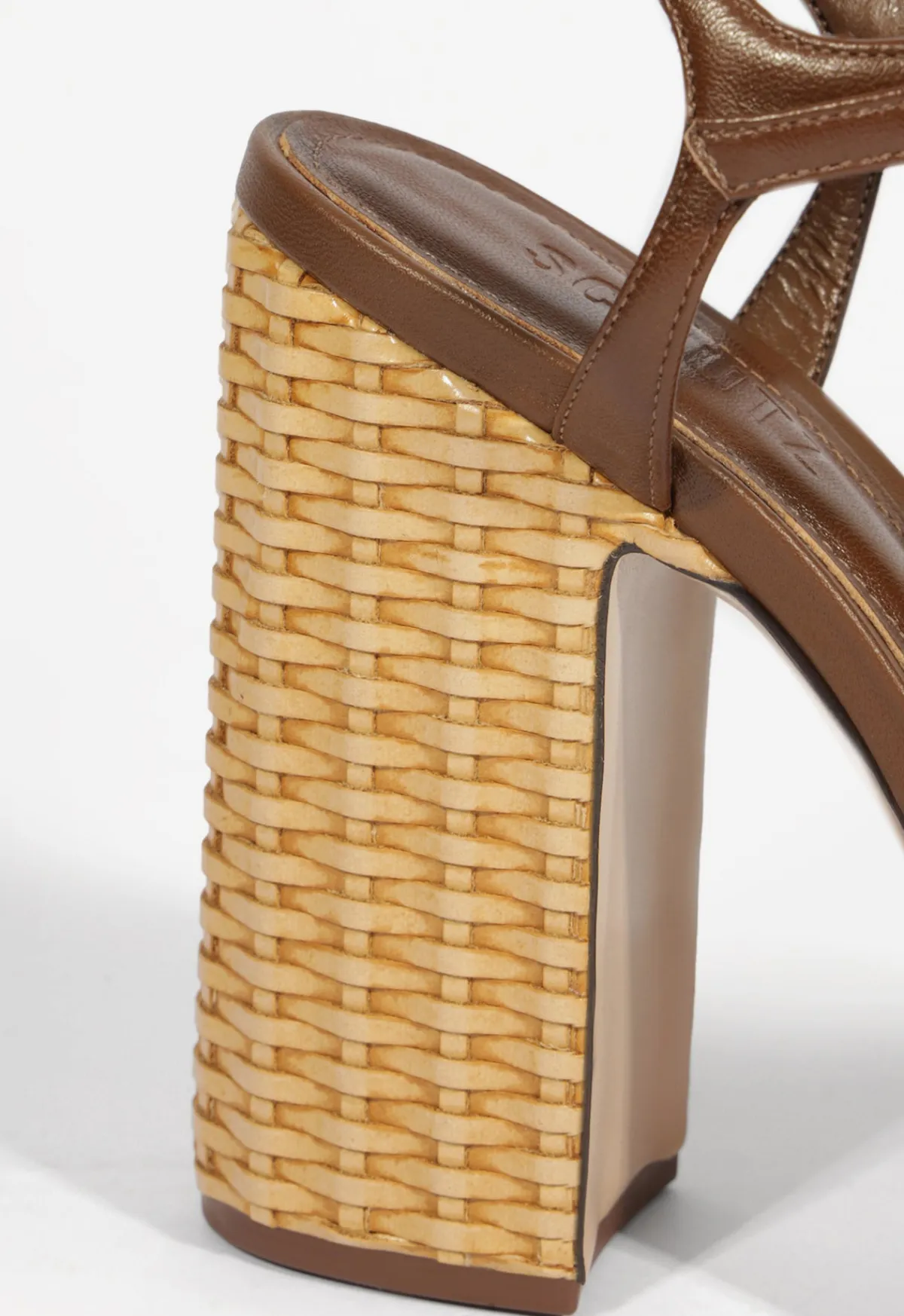 New Schutz Keefa Straw Sandal Brown