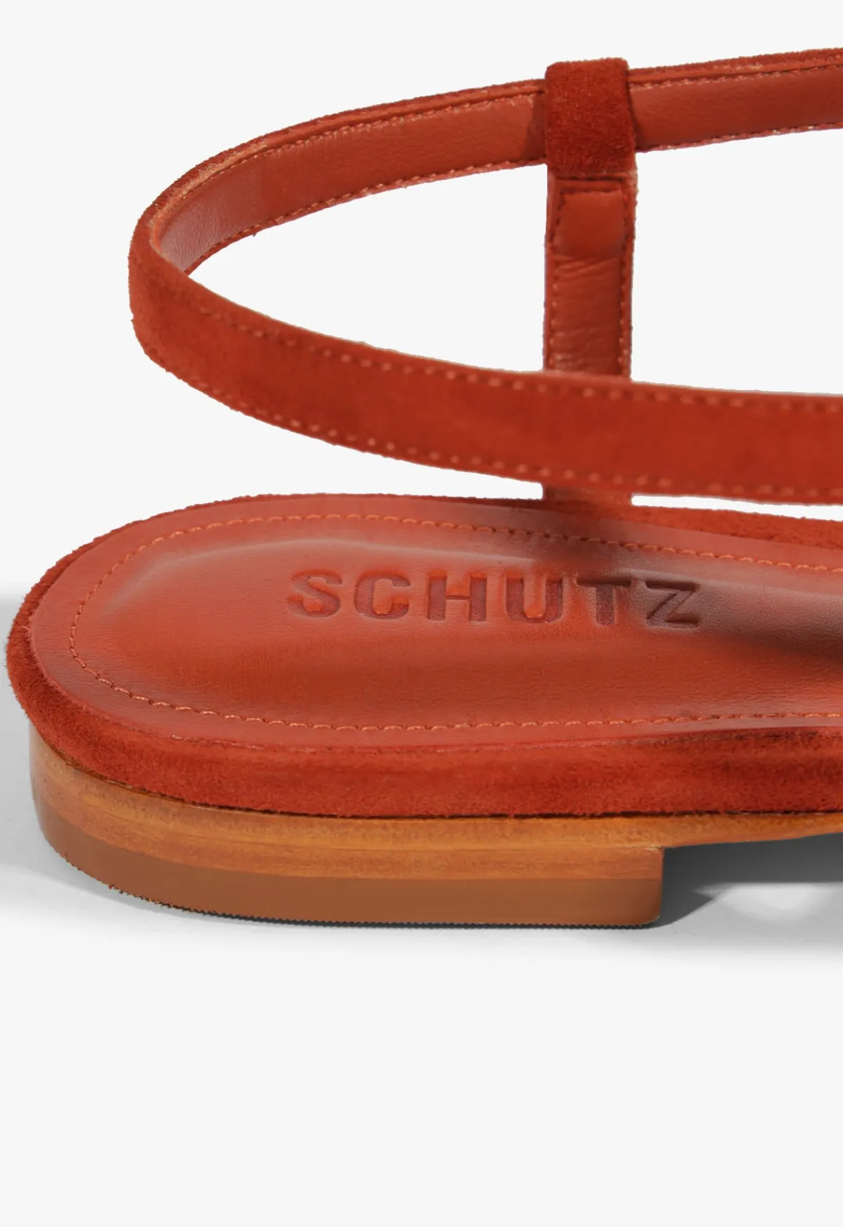 Online Schutz Lisa Red Suede Flat Sandal Caiena Red