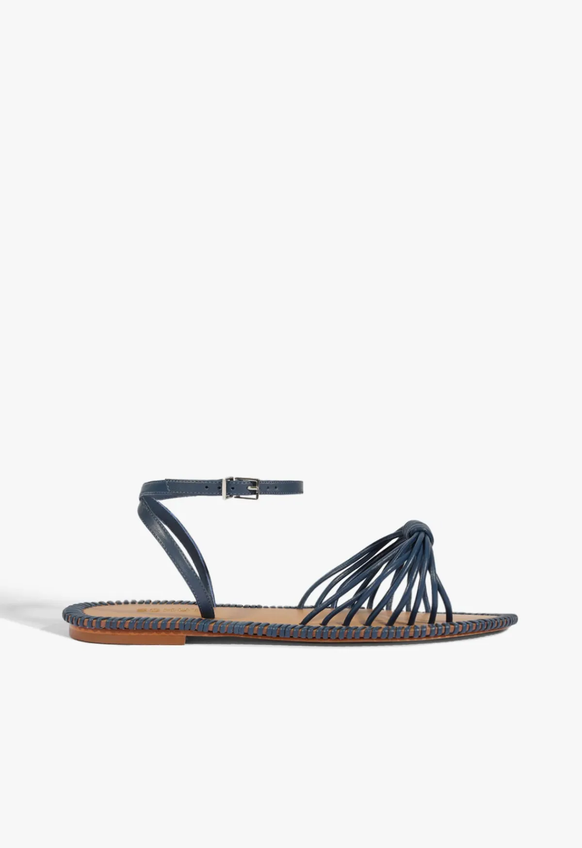 Best Schutz Livia Leather Flat Sandal Blue